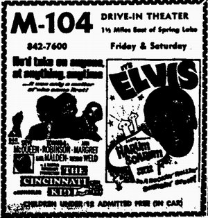 M-104 Drive-In Theatre - M-104 Ad 4-8-66